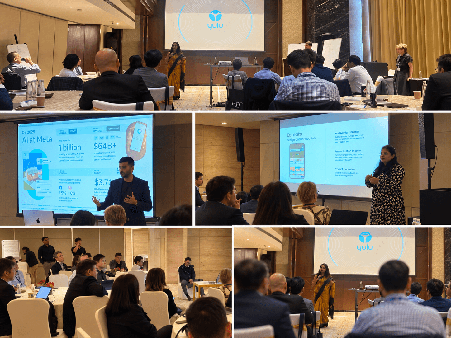 A leadership team in conversation with a founder in India